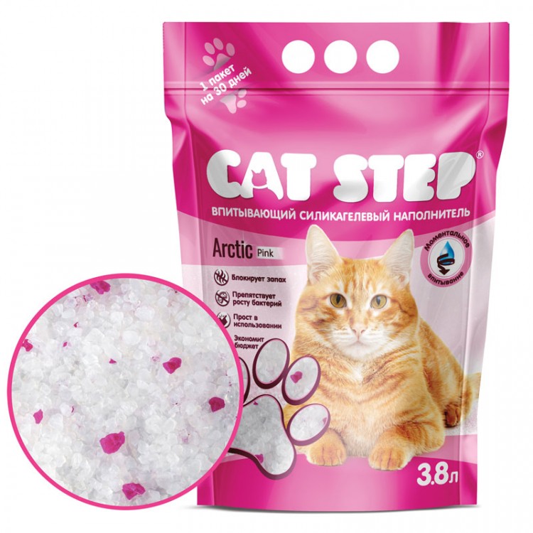Cat Step (Кет Степ) Силикагель PINK 3,8л наполнитель для кошек