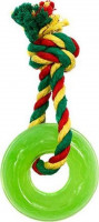 Игрушка для собак Кольцо мини Ecopet с канатом  (Зеленый)