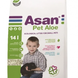 Asan Pet (Асан пет) Наполнитель для мелких грызунов Aloe 14L, бумажный с алоэ вера