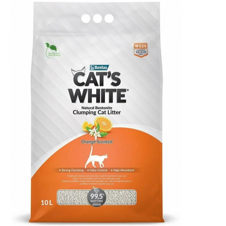 Cats White (Кэтс Вайт) Orange аромат апельсина комкующийся наполнитель