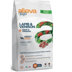 Alleva (Алева) корм для взрослых собак холистик с ягненком и олениной, коноплей и женьшенем, медиум/макси