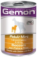 Gemon (Джемон) Dog Mini консервы для собак мелких пород кусочки курицы с рисом