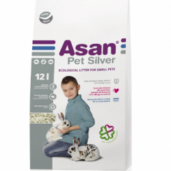 Asan Pet (Асан пет) Наполнитель для мелких грызунов Silver 12L, бумажный с коллоидным серебром