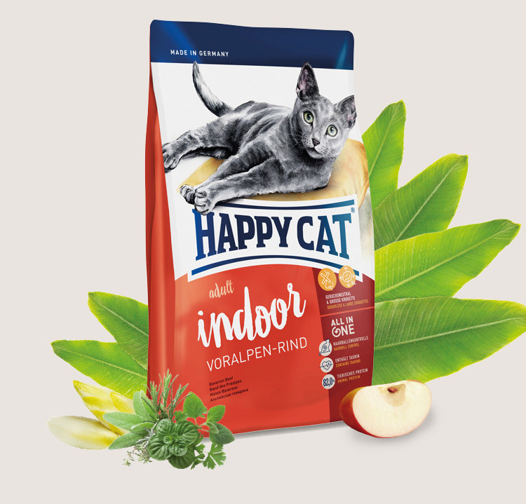 Happy cat (Хэппи кэт) Эдалт ИНДОР  (альпийская говядина) ФитВелл