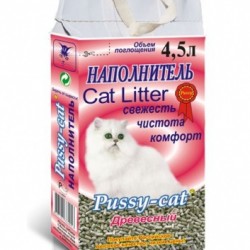 Pussy-cat древесный наполнитель для кошачьего туалета