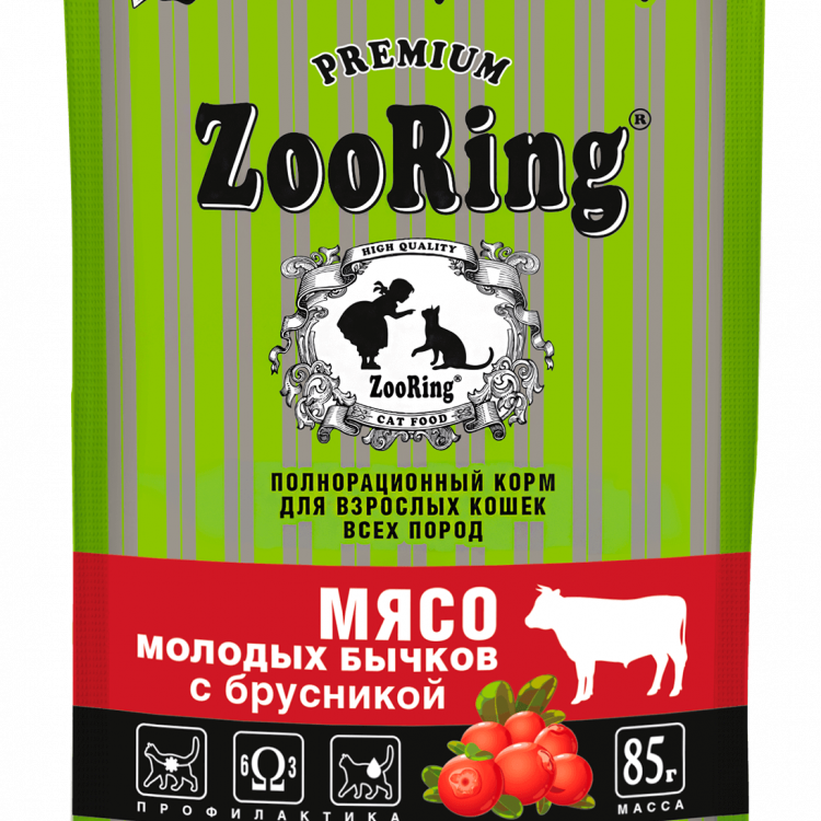 ZooRing (Зооринг) паучи для кошек Сочные кусочки в соусе  85гр