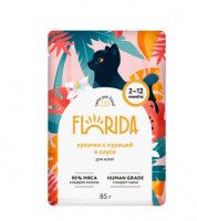 FLORIDA (Флорида) Паучи для котят: кусочки с курицей в соусе