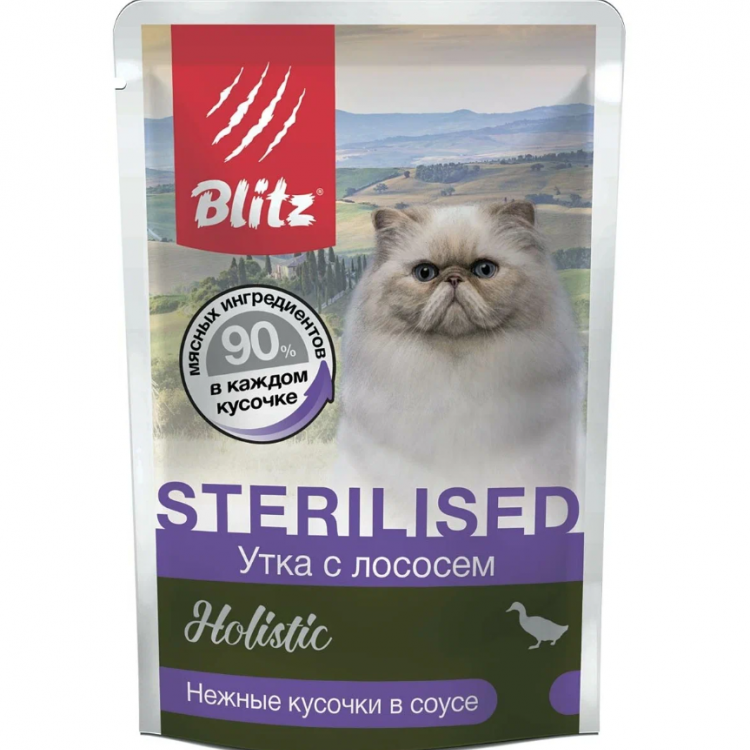 Blitz (Блиц) пауч для кошек стерилизованных/кастрированных в соусе 85 г