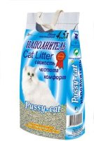 Pussy-cat впитывающий наполнитель для кошачьих туалетов цеолитовый синий пакет