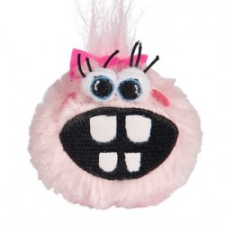 Rogz Плюшевый мяч для щенков с принтом зубы и отверстием для лакомств GRINZ PLUSH, розовый