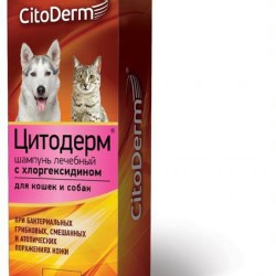 Экопром Шампунь Цитодерм лечебный с хлоргексидином для кошек и собак 200мл