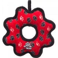 Tuffy Супер прочная игрушка для собак Шестеренка малая, красный, прочность 8/10 (Jr Gear Ring Red Paw)