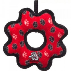 Tuffy Супер прочная игрушка для собак Шестеренка малая, красный, прочность 8/10 (Jr Gear Ring Red Paw)