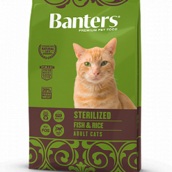 Banters (Бантерс) Sterilized рыба с рисом сухой корм для кошек