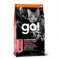 GO! (Гоу)  Беззерновой для Котят и Кошек с Лососем и Треской (CARNIVORE GF Salmon + Cod Recipe for Cats)