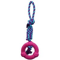 Trixie игрушка denta fun кольцо на веревке, натуральная резина, хлопок, цвет в ассортименте