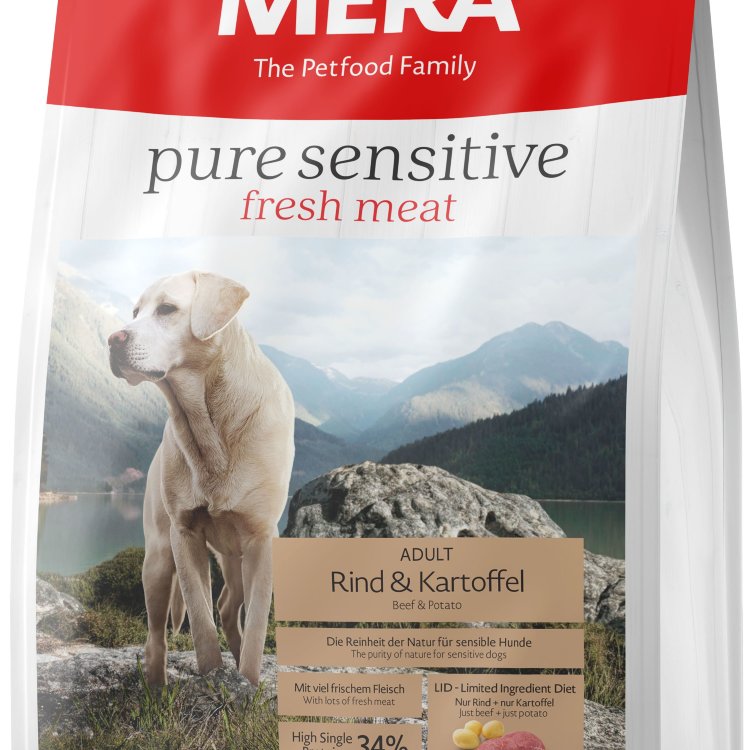Mera (Мера) PURE SENSITIVE ADULT FRESH MEAT RIND&KARTOFFEL  (для  взр. собак с говядиной и картофелем)