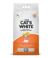 Cat's White (Кэтс Вайт) Наполнитель комкующийся с ароматом апельсина для кошачьего туалета (Orange)
