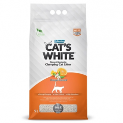 Cat's White (Кэтс Вайт) Наполнитель комкующийся с ароматом апельсина для кошачьего туалета (Orange)