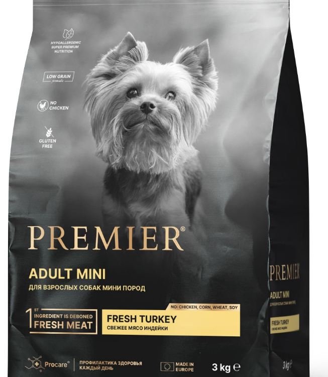 Premier (Премьер) Dog Turkey ADULT Mini (Свежее мясо индейки для собак мелких пород)