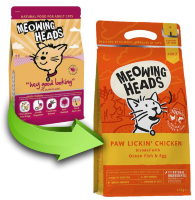 Meowing Heads (Мяунг Хедс) для Взрослых кошек с Курицей и рисом "Куриное наслаждение" (Paw Lickin’ Chicken) MCK