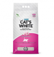 Cat's White (Кэтс Вайт) Наполнитель комкующийся с ароматом детской присыпки для кошачьего туалета (Baby Powder)