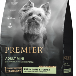 Premier (Премьер) Dog Lamb&Turkey ADULT Mini (Свежее мясо ягненка с индейкой для собак мелких пород)
