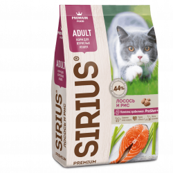 Sirius (Сириус) Лосось и рис сухой корм для кошек