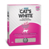 Cat's White (Кэтс Вайт) Наполнитель комкующийся с ароматом детской присыпки для кошачьего туалета (BOX Baby Powder)