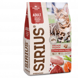Sirius (Сириус) Мясной рацион сухой корм для кошек