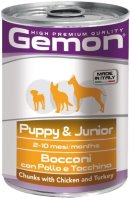 Gemon (Джемон) Dog консервы для щенков кусочки курицы с индейкой