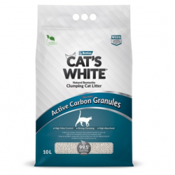 Cat's White (Кэтс Вайт) Наполнитель комкующийся с гранулами активированного угля для кошачьего туалета (Active Carbon Granules)