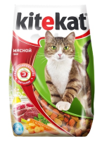 Kitekat (Китикет) сухие корма для кошек мясной пир
