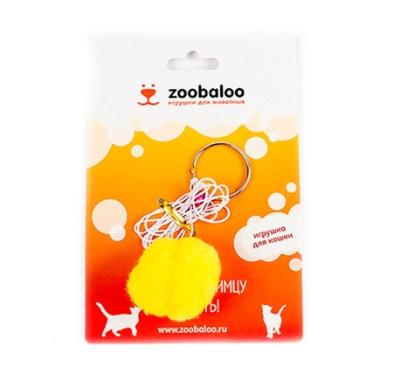 Zoobaloo Игрушка для кошки погремушка из меха Плюшка