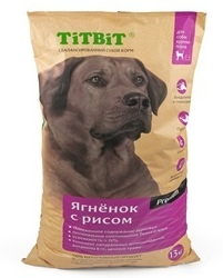 TiTBiT (Титбит) сухой корм для собак крупных пород ягненок с рисом