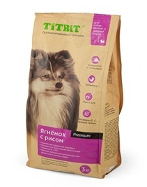 TiTBiT (Титбит) сухой корм для собак малых и средних пород ягненок с рисом