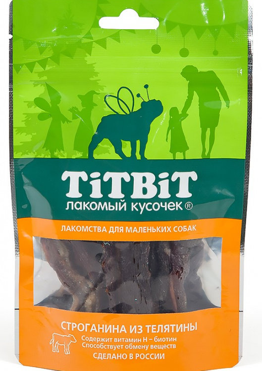 TiTBiT (Титбит) Для маленьких собак Строганина из телятины 10730