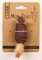 Мон теро эко игрушка для кошек"мышь" 7,6см с перьями, с мятой
