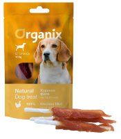 Organix (Органикс) лакомство для собак «куриное филе на палочке» (100% мясо) (chicken fillet bleached twist stick)
