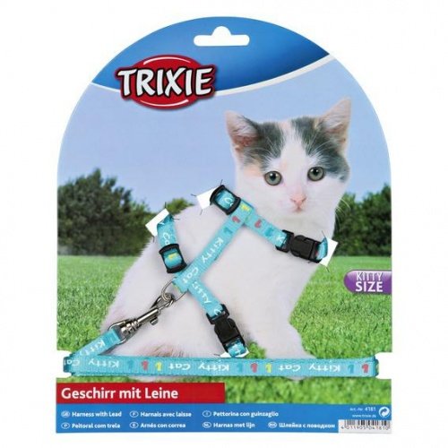 Trixie шлейка для котят. нейлон с рисунком.