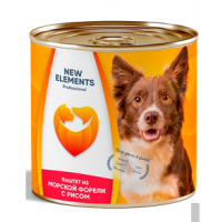 NEW ELEMENTS (Нью Элементс) Консервированный корм для собак "Паштет из морской форели с рисом"
