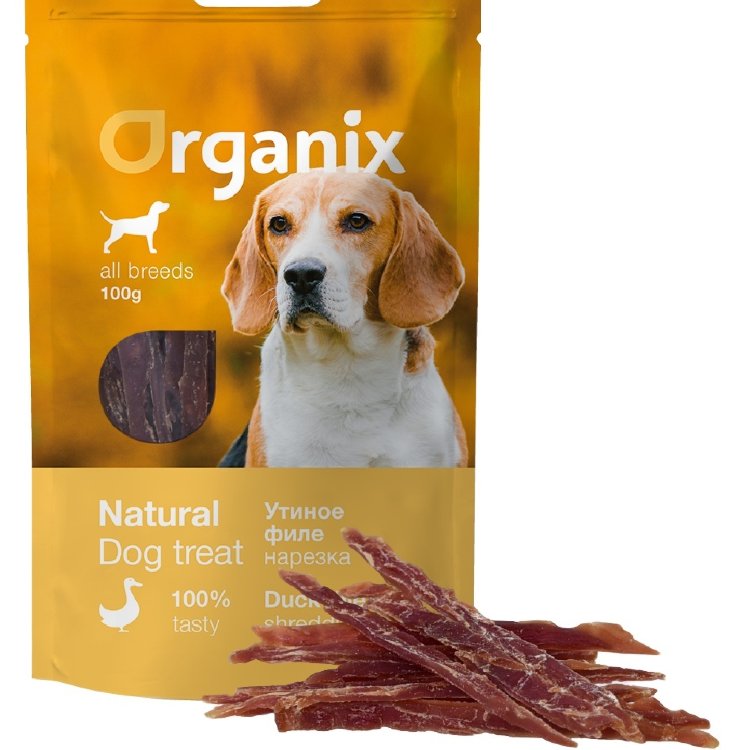 Organix (Органикс) лакомство для собак «нарезка утиного филе» (100% мясо) (duck fillet shredding)
