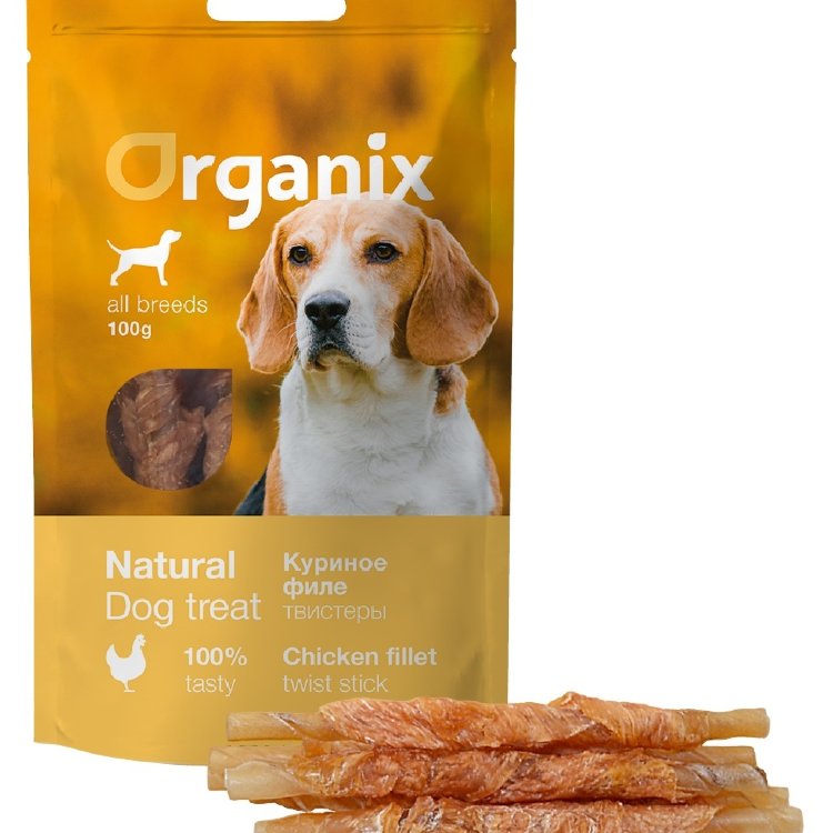 Organix (Органикс) лакомство для собак «твистеры куриные» (100% мясо) (chicken fillet twist stick)