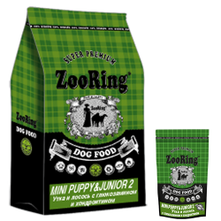 ZooRing (Зооринг) Mini Puppy&Junior 2 утка и лосось с глюкозамином и хондроитином