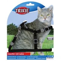 Trixie шлейка с поводком для кошки "premium", нейлон