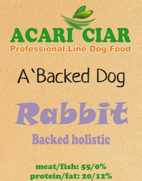 Acari Сiar (Акари Киар) A BAKED DOG RABBIT. Запеченный сбалансированный сухой корм класса холистик с кроликом для собак всех пород мелкая/средняя гранула
