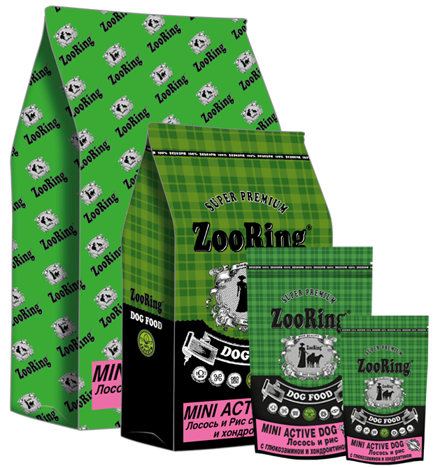 ZooRing (Зооринг) Mini Active Dog лосось и рис с глюкозамином и хондроитином