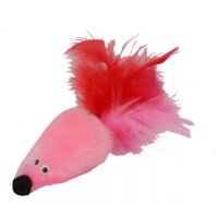 GoSi Игрушка д/кошек Мышь с мятой розовый мех с хвостом
