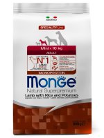 Monge (Монж) dog speciality mini корм для взрослых собак мелких пород ягненок с рисом и картофелем