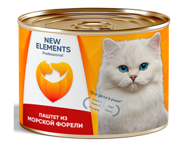 NEW ELEMENTS (Нью Элементс) Консервированный корм для кошек "Паштет из морской форели"